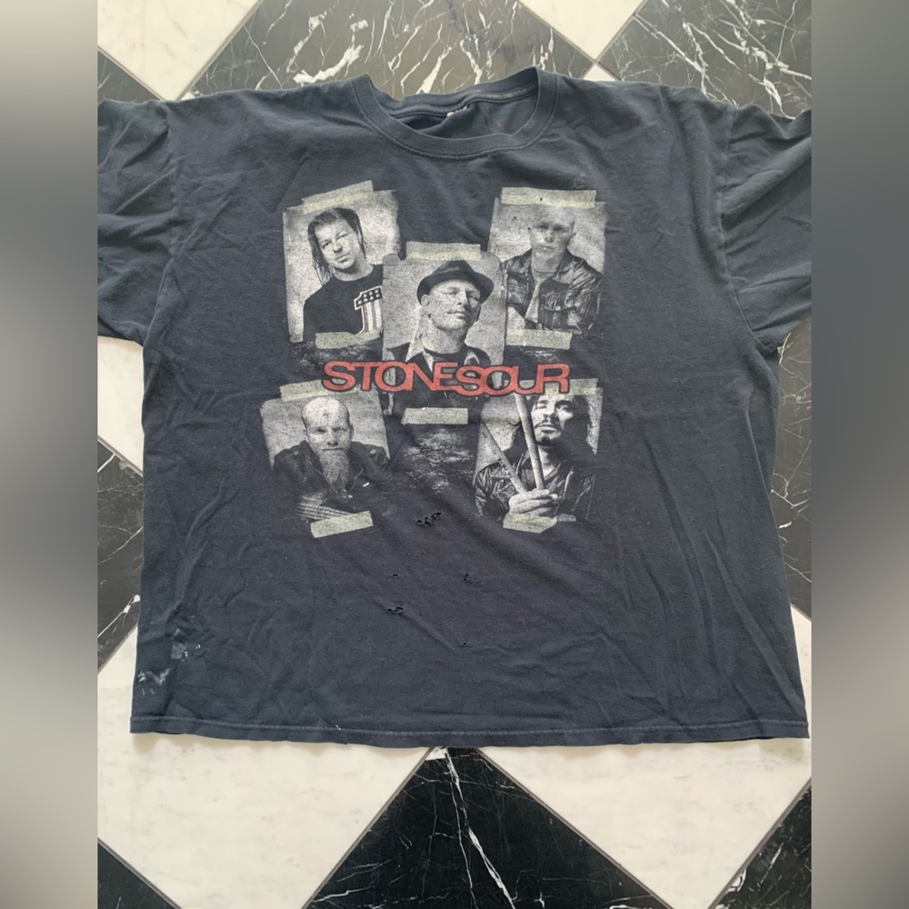 Thrashed Black StoneSour Band T-Shirt